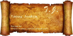 Tassy Joakim névjegykártya